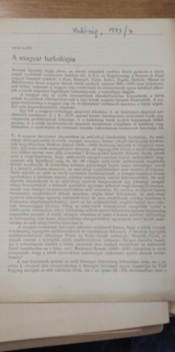 A magyar turkol�gia