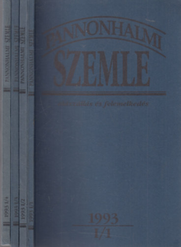 Sulyok Elem�r  (f�szerk.) - Pannonhalmi Szemle 1993/1-4. (I., teljes �vfolyam)- 4 db. lapsz�m