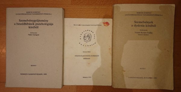 Ndor Gyrgyn  (szerk.) - 3 db logopdival, dyslexival foglalkoz szakknyv: Szemelvnygyjtemny a beszdhibsok pszicholgija krbl; A dyslexia prevenci, reedukci mdszere, SZemelvnyek a dyslexia krbl