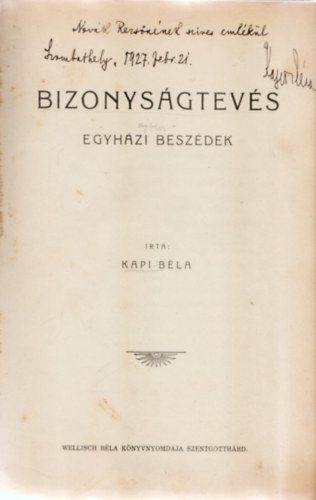 Bizonysgtevs - Egyhzi beszdek