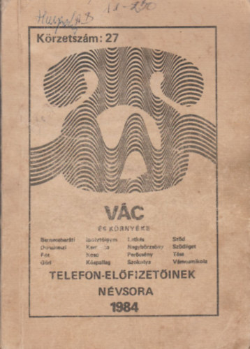 Vác és környéke telefonelőfizetőiek névsora 1984
