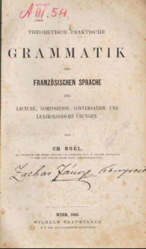 Theoretisch-praktische grammatik ( nmet- francia)
