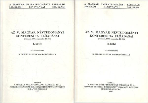 B. Gergeky-Hajd - Az V. magyar nvtudomnyi konferencia eladsai I-II.