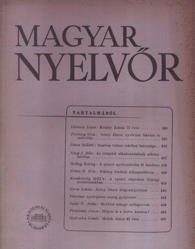 Lrincze Lajos  (szerk.) - Magyar nyelvr 1957/4. (okt.-dec.)