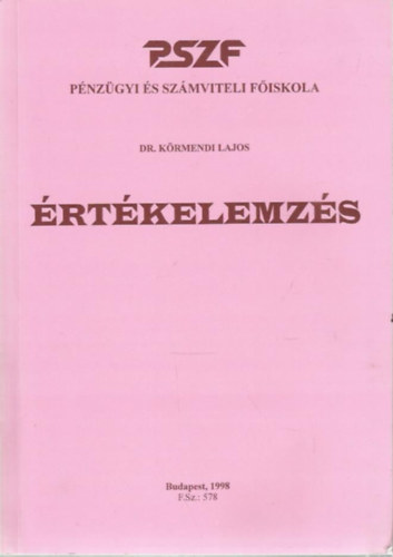 Dr. Krmendi Lajos - rtkelemzs