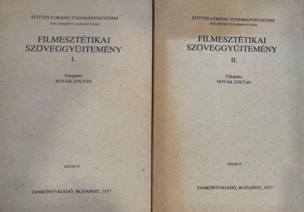 Novák Zoltán - Filmesztétikai szöveggyűjtemény I-II.