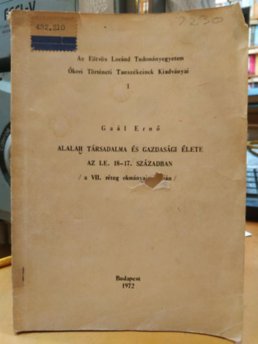 Ga�l Ern� - Alalah t�rsadalma �s gazdas�gi �lete Az I.e. 18-17 sz�zadban