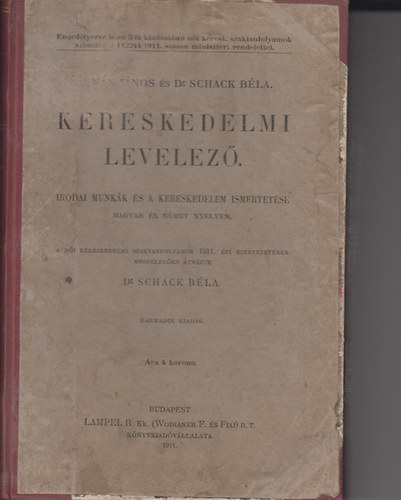 Dr. Schack Bla - Kereskedelmi levelez (Irodalmi s a kereskedelem ismertetse)