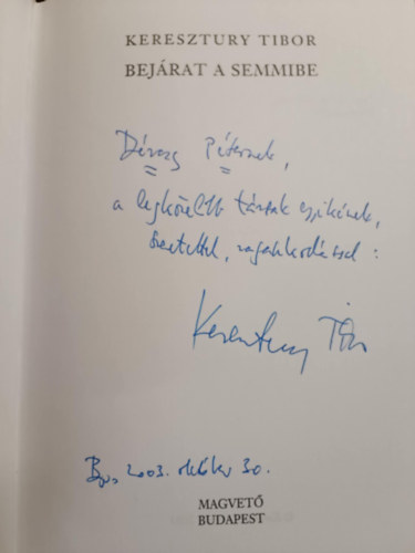 Keresztury Tibor - Bej�rat a semmibe