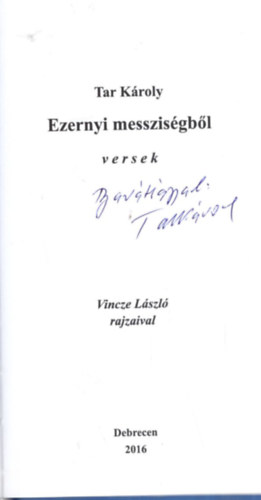 Tar Kroly - Ezernyi messzisgbl - versek - Dediklt