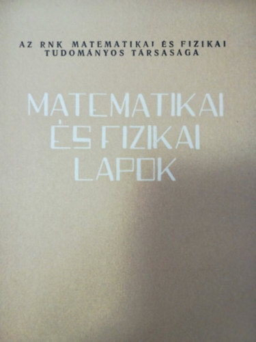 Matematikai s fizikai lapok 10. 1960 oktber