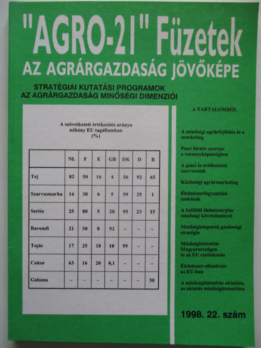 ,,AGRO-21,, F�zetek 1998.22.sz�m