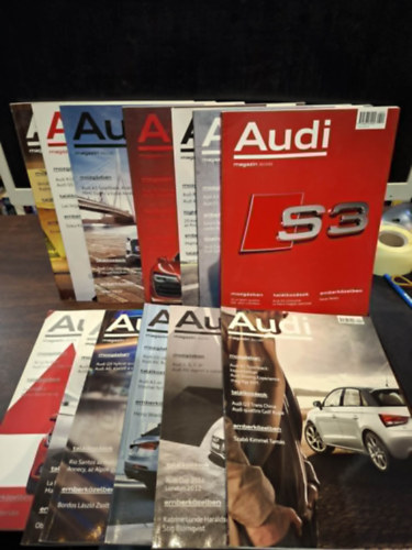 13 db Audi Magazin (sz�rv�nysz�mok): 2013/1-3, 2012/1-4, 2011/1-4, 2010/1-2