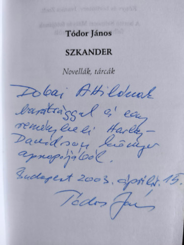 Tódor János - Szkander