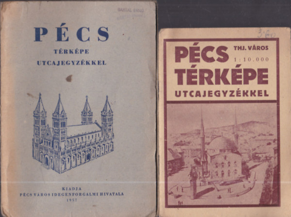 2db térkép - Pécs térképe utcajegyzékkel 1:10000 + Pécs térképe utcajegyzékkel