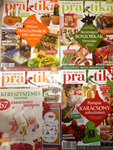 4 db. Praktika Magazin - 2009.dec. - 12. szám, 2009.nov. 11. szám, 2002.okt. 10. szám, 2002.szept. 9. szám (szabás-varrás-kötés-hobby-lakásdivat-kézimunka)
