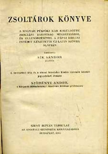 S�k S�ndor - Zsolt�rok k�nyve