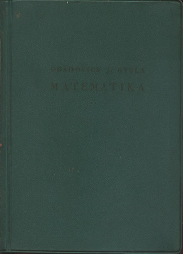 Obádovics József Gyula - Matematika