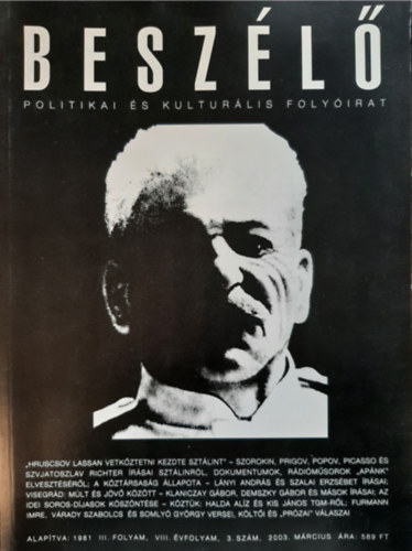 Besz�l� - Politikai �s kultur�lis foly�irat - 2003. m�rcius