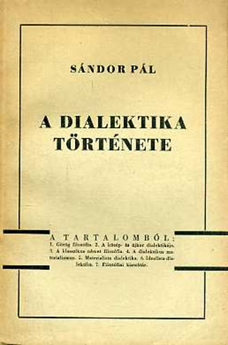 Sndor Pl - A dialektika trtnete