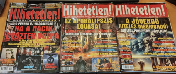 Szcs Rbert  (szerk.) - 3 db Hihetetlen! Magazin (szrvnyszmok, lapszmok a termklapon)