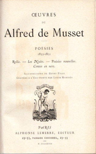 Alfred De Musset - Oeuvres de Alfred Musset - Poesies 1833-1852