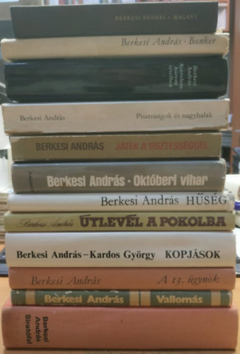 Berkesi Andr�s - 12 db Berkesi Andr�s: A 13. �gyn�k; Bunker; H�s�g; J�t�k a tisztess�ggel; Kopj�sok; Mag�ny; Okt�beri vihar; Pisztr�ngok �s nagyhalak; Sirat�fal; Szerelem h�rom t�telben; �tlev�l a pokolba; Vallom�s
