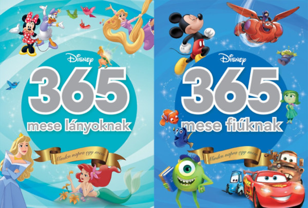 Eisner Zsuzsanna  (szerk.), Balla Nra (szerk.), Horvth Vivien (szerk.), Sepsi Lszl (szerk.), Takcs Andrea (szerk.) Bardi Betty (szerk.) - 2 db Disney mesegyjtemny: 365 mese lnyoknak - Minden napra egy mese + 365 mese fiknak - Minden napra egy mese