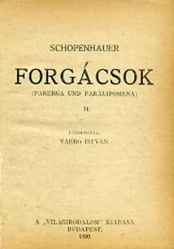 Arthur Schopenhauer - Forg�csok