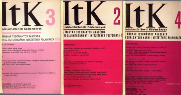 Szauder J�zsef  (f�szerk.) - 3 db Irodalomt�rt�neti K�zlem�nyek: 1974. LXXVIII. �vfolyam 2. sz�m + 1992. XCVI. �vfolyam 3. sz�m + 1969. LXXIII. �vfolyam 4. sz�m