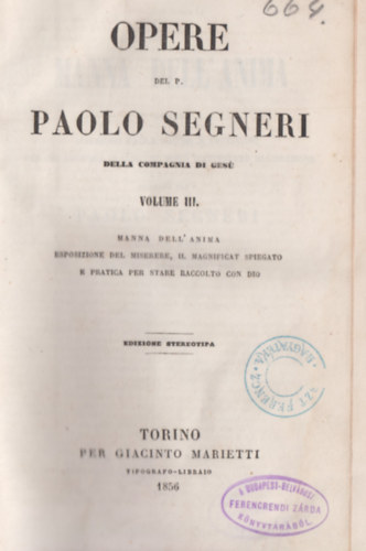 Paolo Segneri - Opere (Volume III)