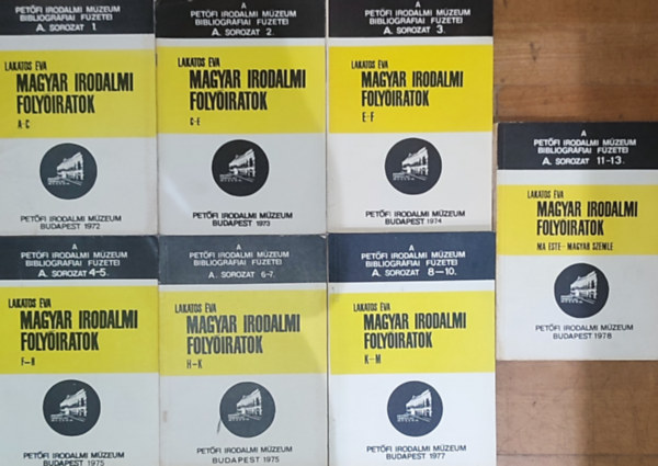 Lakatos va, Lakatos va (szerk.) - 7db m a Magyar Irodalmi Folyirtok sorozatbl - Lakatos va-A. sorozat 1., 2., 3., 4-5., 6-7., 8-10., 11-13.