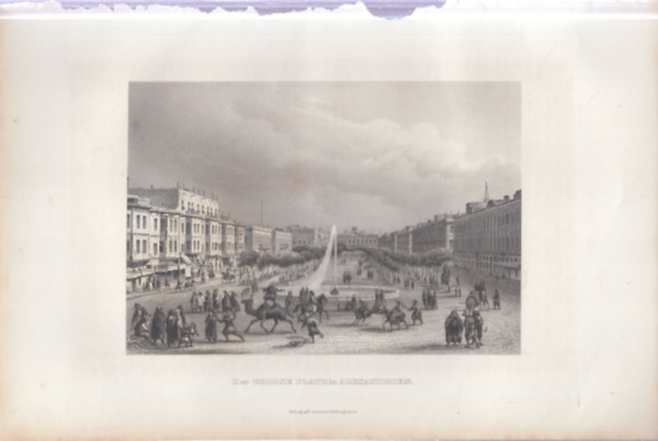 Az alexandriai főtér - eredeti litográfia (metszet)