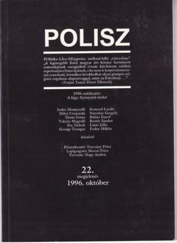 Szondi Gy�rgy  (szerk.) - Polisz 22.(1996. okt�ber)