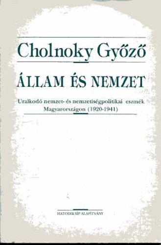 Cholnoky Gy�z� - �llam �s nemzet