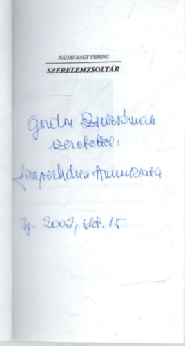 Nádai Nagy Ferenc - Szerelemzsoltár- versek