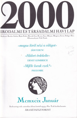Bojtr Endre - 2000 Irodalmi s Trsadalmi Havi Lap - 1999. Janur