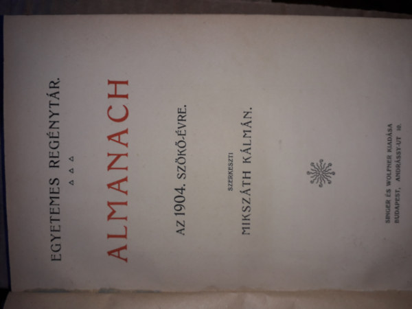 Mikszth Klmn - Almanach az 1904. szk-vre