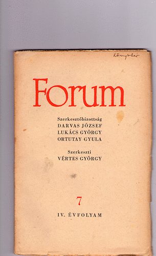 V�rtes Gy�rgy - Forum (foly�irat) 1949 j�lius