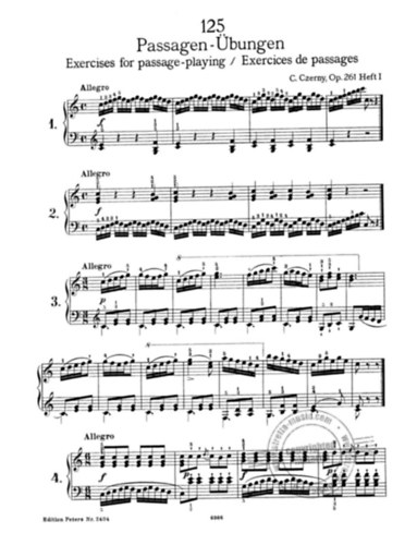 Carl Czerny - 125 Passagenbungen fr Klavier op. 261