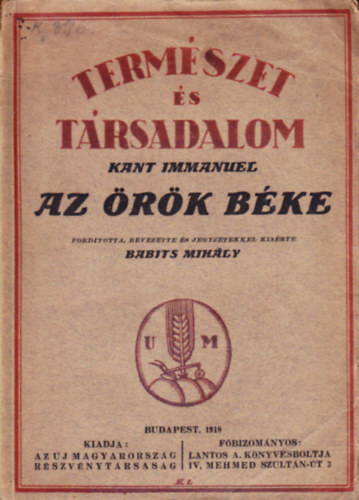 Immanuel Kant - Az �r�k b�ke (Term�szet �s t�rsadalom 1. sz�m)