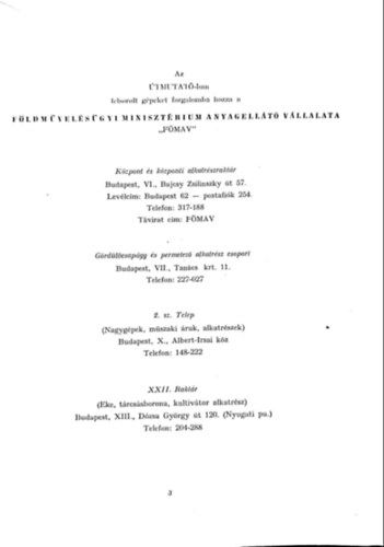 G�l Ferenc - �tmutat� a mez�gazdas�gi nagyg�pek beruh�z�s�hoz