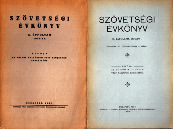 Több szerző - 5 db Szövetségi Évkönyv