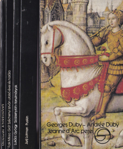 M�rleg k�nyvek 5db.:Jurij Lotman:Puskin + Luk�cs Gy�rgy:Szolzsenyicin tanulm�nyok +Falk Miksa:Sz�chenyi Istv�n utols� �vei �s hal�la +Miszkavaihi:A boldogs�gr�l +Georges Duby-Andr�e Duby:Jeanne d'Arc perei