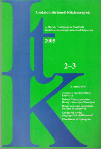 Irodalomtörténeti Közlemények 2005 2-3