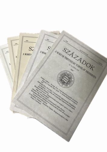 Magyar T�rt�nelmi T�rsulat - Sz�zadok - 128. �vfolyam -1994 -1-6. sz�m (5db, teljes �vfolyam, lapsz�monk�nt)