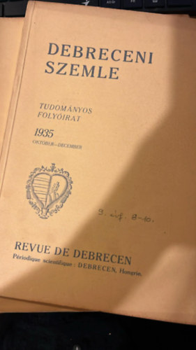 17 db Debreceni Szemle (Tudományos folyóirat)