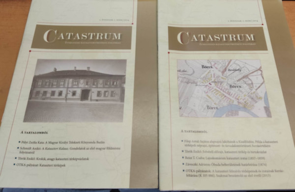 Mik� Zsuzsanna  (szerk.) - 2 db Catastrum - �vnegyedes katasztert�rt�neti foly�irat 2014 I. �vfolyam, 1-2. sz�m