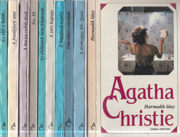 Agatha Christie - 10 db. Agatha Christie krimi (Harmadik l�ny + A titokzatos Mr. Quin + T�kr�kkel csin�lj�k + A Sittaford-rejt�ly + A sors kapuja + Az elef�ntok nem felejtenek + No. 16. + A barna ruh�s f�rfi + A frankfurti utas + �s elj� a hal�l...)