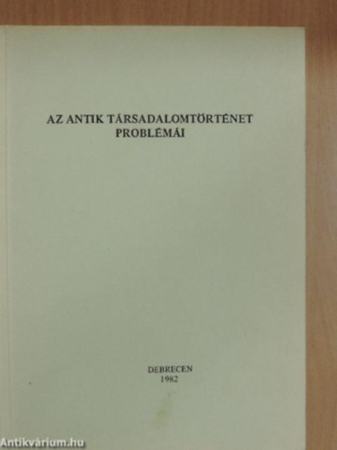 Az antik trsadalomtrtnet problmi